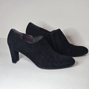 Stuart Weitzman Womens 6.5 Shoes Suede Officesiren Block Heel Almond Toe Comfort